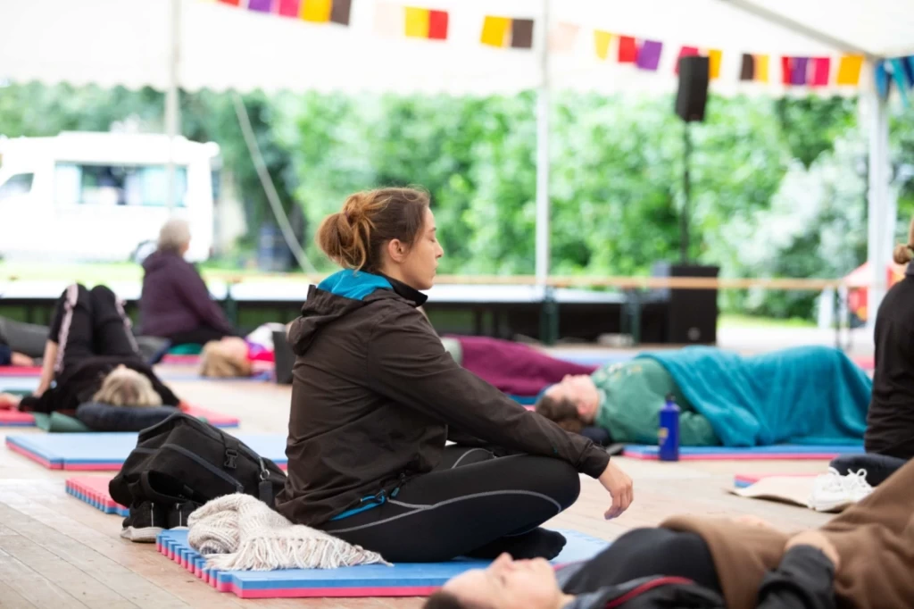 A Woman practicing Breathwork