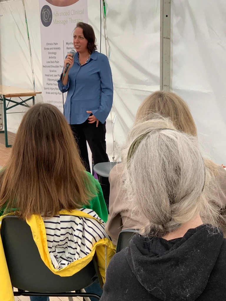 A wellness talk by Lauren Starkey on living with chronic pain at Tralee Street Festival Feile Thra Li